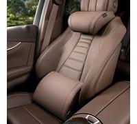 Generico Memory Foam Car Seat Pillows for Driving - Ergonomic Lumbar Support Pillow & Car Neck Pillow Kit for Back Pain Relief / 2-Piece Headrest Set for Auto & Office Chair (Chestnut Brown)