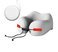 Generico Memory Foam Neck Pillow - Soft Ergonomic Travel Pillow | Breathable Ice Silk Pillowcase | Adjustable Strap, Includes Storage Box, for Sleeping on Airplane Car Camping