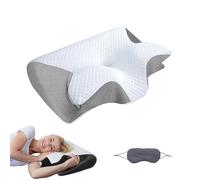 Generico Memory Foam Pillow, Ergonomic Neck Pillow, Orthopaedic Head Neck Support Pillow, for Cervical Spine and Shoulder Relaxation, Improve Sleep Quality, for Side, Back, Stomach Sleeper (Gray)