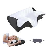 Generico Memory Foam Pillow, Ergonomic Neck Pillow, Orthopaedic Head Neck Support Pillow, for Cervical Spine and Shoulder Relaxation, Improve Sleep Quality, for Side, Back, Stomach Sleeper (Black)