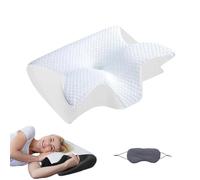 Generico Memory Foam Pillow, Ergonomic Neck Pillow, Orthopaedic Head Neck Support Pillow, for Cervical Spine and Shoulder Relaxation, Improve Sleep Quality, for Side, Back, Stomach Sleeper (White)