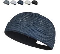 Generico Men Breathable Brimless Hat,Summer Adjustable Cooling Large-Mesh Skull cap,for Summer Outdoor Wear (Navy,M)