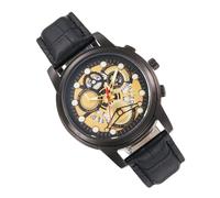 Generico Men’s Mechanical Watch, Leather Strap Wristwatch, Date Display, Stylish Timepiece, Elegant Design, Perfect for Business and Casual Wear, Classic Leather Watch