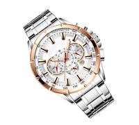 Generico Men’s Waterproof Watch, Classic Timepiece with Three Subdials, Mechanical Band, Calendar Display, Luxury Fashion Accessory for Outdoor and Office Wear, 0.94 Inches