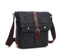 Generico Men's Canvas Bag Busin Casual Crossbody Single Oulder Practical(Black small)