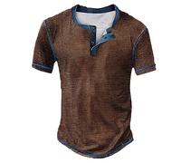 Generico Mens Casual Short Sleeve T Shirt Crew Neck Everyday Basic Tee Lightweight Comfortable Regular Fit Summer Top Streetwear Outdoor Holiday Travel Daily Wear, 02-Brown, 4XL
