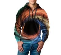 Generico Men's Saint Day Sweatshirt Half Zip Shirt Plus Size Long Sleeve Fashionable Holiday Pullover Cardigan Pile (Green, M)