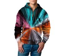 Generico Men's Saint Day Sweatshirt Half Zip Shirt Plus Size Long Sleeve Fashionable Holiday Pullover Cardigan Pile (Silver, XXL)