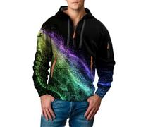 Generico Men's Saint Day Sweatshirt Half Zip Shirt Plus Size Long Sleeve Fashionable Holiday Pullover Cardigan Pile (GN1, L)