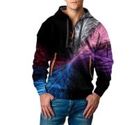 Generico Men's Saint Day Sweatshirt Half Zip Shirt Plus Size Long Sleeve Fashionable Holiday Pullover Cardigan Pile (Purple, XXL)