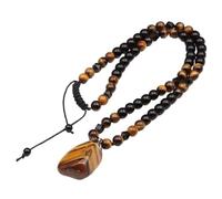Generico Men's Tiger's Eye Beaded Necklace for Daily Wear, Durable Stone