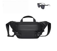 Generico Mens Waterproof Crossbody with Adjustable Strap, Versatile Travel Shoulder Bag,Outdoor Casual Sling Chest Bag (Black, Medio)