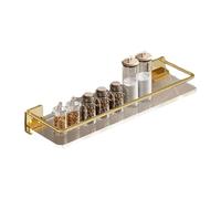 Generico Mensola angolare da parete for bagno e cucina con design a doppia ventosa for riporre in modo sicuro spugne, rasoi spazzole(Gold)