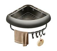 Genérico Mensola angolare per bagno - Organizer triangolare senza forare con ganci antiruggine - Organizer per mensola per bagno - per casa sapone vasca da bagno piastrelle controsoffitto appartamento