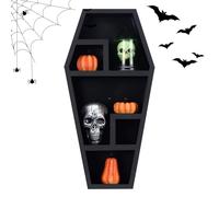 Generico Mensola da muro per bara, mensola grande per bara, Portaoggetti per di Halloween, Mensola a forma di con decorazione da parete, decorazione gotica spettrale per la casa, libreria a gall