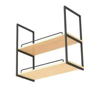 Generico Mensola da soffitto sospesa in Legno e Metallo con 2 Ripiani per Piante e portabottiglie (80x30x80cm)