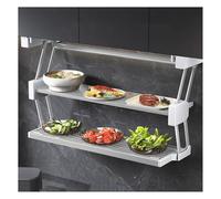 Generico Mensola Estraibile A 2 Livelli, Mensola Estraibile In Lega Di Alluminio For Mobili Alti, Salvaspazio For La Parte Superiore Della Cucina(Silver,700mm Cabinet)