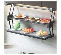 Generico Mensola Estraibile A 2 Livelli, Mensola Estraibile In Lega Di Alluminio For Mobili Alti, Salvaspazio For La Parte Superiore Della Cucina(Gray,600mm Cabinet)