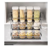 Generico Mensola Estraibile A 3 Livelli, Mensola Portaoggetti Da Cucina Retrattile, Organizer For Il Sollevamento Di Mobili Alti, For Utensili Da Bagno E Casa(Black,27.5x8x21.5cm)