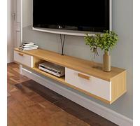 Generico Mensola Porta TV sospesa, mobiletto Porta TV a Parete, unità TV Lunghe, Console con Ante portaoggetti, mensola sospesa a Parete - 1,2 m, Console TV multimediale, mensola portaoggetti decorat