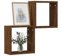 Genérico Mensole a Cubo 2 pz Rovere Marrone 30x15x30 cm,Marrone,4.2kg,815885