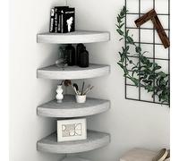 Generico Mensole Angolari 4 pz Grigio Cemento 25x25x3,8 cm in MDF,Mobili,Scaffalature,Scaffali e mensole per pareti-326635