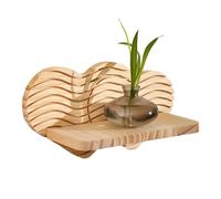 Genérico Mensole Boho - Cuore in legno Decorazione della casa estetica | Mensola angolare a forma di cuore montato a parete, per libri vasi di fiori cornici camera da soggiorno bagno