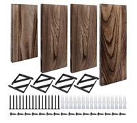 Generico Mensole sospese da parete | Set di mensole da parete in legno rustico da 4 pezzi | Espositore | Scaffale decorativo per cucina, camera da, soggiorno, bagno, ufficio, corridoio