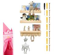 Generico Mensole Sospese Per Libri Per Camera Dei Bambini, Organizzazione Decorativa In Legno 3 Pezzi, Librerie Galleggianti Per Bambini, Per Famiglia Ragazzo Ragazza Interno Casa Scuola