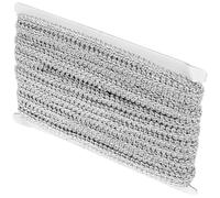 Generico Merletto Decorativo da Cucito Pizzo Ondulato Motivo Cavo 25 Metri Rotolo Bordi in Tulle Argento per Abiti Tende Fai da Te Sartoria Decorazioni Casa