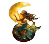 Generico Mermaid Light | Resin Touch-control Decoration - Cute Bedside Lamp,for Nursery Home Entryway Dormitory Hotel Night Reading Cabinet Bookshelf Bathroom