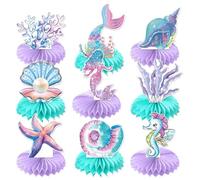 Generico Mermaid Table Decorations - Underwater Themed Honeycomb Mermaid Party Supplies Table Decoration, Marine Creature Birthday Decor,for Home Birthday Event Bridal Shower Kids Girls
