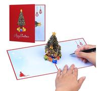 Generico Merry Christmas Card, Paper Christmas Tree | Christma Cards For Kids | Chriistmas Carrd Carrd | 3D Chriistmass Card Vintage Cards For Daughter, Sister, Friend