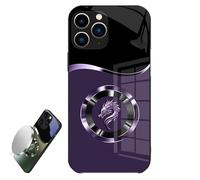 Generico Merryklein Personalized Name Gradient Dragon Pattern Glass Phone Case, for iPhone 12/13/14/15/16 Pro Max (16pro max,Purple)
