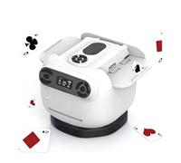 Generico Mescolatore e mazziere di carte automatici, macchina da poker elettrica 2 in 1 supporta 8 giocatori con mescolamento automatico e display LCD, riunioni di famiglia utilizzano bianco