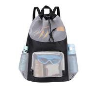Generico Mesh Beach Bag | Drawstring Multi-Pocket Quick Dry Large Storage | | Oxford Cloth Beach Backpack Mesh Swim Bag For Outdoor Travel Pool