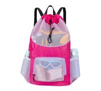 Generico Mesh Beach Bag | Drawstring Multi-Pocket Quick Dry Large Storage | | Oxford Cloth Beach Backpack Mesh Swim Bag For Outdoor Travel Pool
