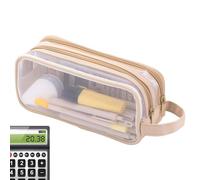 Generico Mesh Pencil Pouch - Clear Mesh Pencil Case | Mêsh Pencils Case Pen Bag Cleâr Câse | Handheld Multi-Function Pencîl Pouch | Multi-Function Pencîl Pôuch Cleâr Makeup Colour Pôuch Cosmetics Bag