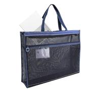 Generico Mesh Supply Bag, Clear Art Storage Tote, Large A3 Zipper Organizer, Portable with Handle, Transparent Document Holder Case for Posters, Painting, Teaching Material, Home, School, Studio