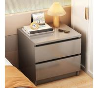 Generico Mesita de Noche con 2 Cajones, Mesitas de Noche Estilo Rústico, Mesas Auxiliares Sencillas Acanaladas para Sala de Estar, Recibidor y Muebles de TV