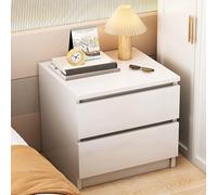 Generico Mesita de Noche con 2 Cajones, Mesitas de Noche Estilo Rústico, Mesas Auxiliares Sencillas Acanaladas para Sala de Estar, Recibidor y Muebles de TV