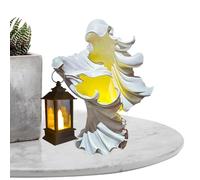 Generico Messaggero infernale con lanterna | Decorazione di sculture in resina con a lanterna | Scultura fantasma senza volto Ghost | Decorazione di statue fantasma Led Statues per la casa Ou