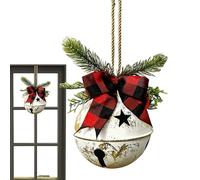 Genérico Metal Bell Ball Ornaments,for Holiday Winter Outdoor Porch Garden Yard Fireplace | Giant Metal Christmas Bells,Outdoor Christmass Bells with Bow | Vintage Christmas Decor with Bow -