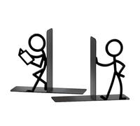 Generico Metal Bookend, Creative Little Figure Black Bookshelf Rack, Book Display Stand For Home Coffee Table TV Cabinet Bedroom Living Room Office, Sturdy Decorative Book Holder, 1 Bookend