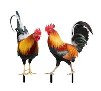 Genérico Metal Chicken - Rooster Yard Art Sculptures | Set of 2 Spring Outdoor Decorations | Metal Rooster Garden Stake | Decorative Garden Stake For Backyard, Patio, Lawn Ornaments
