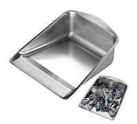 Genérico Metal Dustpan, Stainless Steel Small Dustpan, Portable Kitchen Bathroom Sweep Tool Garage, Metal Sweepers Household Cleaning Tools For Indoor Outdoor Kitchen Bathroom Garage Apartment