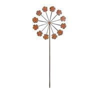 Generico Metal Flower Garden Stakes - Weatherproof Rusty Finish, 15 Inch External Ground Stake, Durable Outdoor Park Walkway Component, Durable Brown Fastener | Landscape Tool For Lawns & Planters