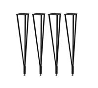 Generico Metal Furniture Legs for Coffee Table & Dining Table, 72cm Height, Black, 4-Piece Set with Floor Protectors for Sturdiness