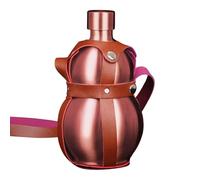 Generico Metal Gourd Bottle - 1.5L Drinking Flask, Carry Strap Design, Portable Beverage Container | Juice Milk Gym Outdoor Activities Travel, Stainless Construction, Leakproof Lid System, Easy Carry