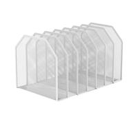 Generico Metal Literature Stand - Mesh Storage Container | 30cm Desktop Sorter with Breathable Grid Frame Iron Construction Unit with Upright Section Design Organizer Accessory for Academic Corporate